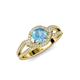 4 - Liora Signature Blue Topaz and Diamond Eye Halo Engagement Ring 