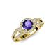 4 - Liora Signature Iolite and Diamond Eye Halo Engagement Ring 