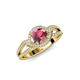 4 - Liora Signature Rhodolite Garnet and Diamond Eye Halo Engagement Ring 