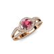 4 - Liora Signature Rhodolite Garnet and Diamond Eye Halo Engagement Ring 