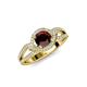 4 - Liora Signature Red Garnet and Diamond Eye Halo Engagement Ring 