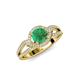 4 - Liora Signature Emerald and Diamond Eye Halo Engagement Ring 