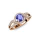 4 - Liora Signature Tanzanite and Diamond Eye Halo Engagement Ring 