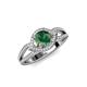 4 - Liora Signature Diamond and Lab Created Alexandrite Eye Halo Engagement Ring 