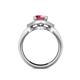 5 - Liora Signature Rhodolite Garnet and Diamond Eye Halo Engagement Ring 