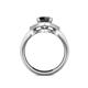 5 - Liora Signature Black and White Diamond Eye Halo Engagement Ring 