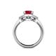 5 - Liora Signature Ruby and Diamond Eye Halo Engagement Ring 