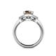 5 - Liora Signature Smoky Quartz and Diamond Eye Halo Engagement Ring 