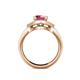 5 - Liora Signature Rhodolite Garnet and Diamond Eye Halo Engagement Ring 