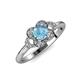 4 - Kyra Signature Blue Topaz and Diamond Engagement Ring 
