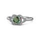 1 - Kyra Signature Diamond and Lab Created Alexandrite Engagement Ring 