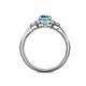 5 - Kyra Signature Blue Topaz and Diamond Engagement Ring 