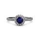 3 - Jolie Signature Blue Sapphire and Diamond Floral Halo Engagement Ring 