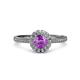 3 - Jolie Signature Amethyst and Diamond Floral Halo Engagement Ring 