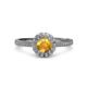 3 - Jolie Signature Citrine and Diamond Floral Halo Engagement Ring 