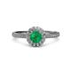 3 - Jolie Signature Emerald and Diamond Floral Halo Engagement Ring 