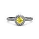 3 - Jolie Signature Lab Created Yellow Sapphire and Diamond Floral Halo Engagement Ring 