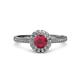 3 - Jolie Signature Ruby and Diamond Floral Halo Engagement Ring 