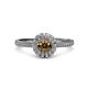 3 - Jolie Signature Smoky Quartz and Diamond Floral Halo Engagement Ring 