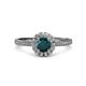 3 - Jolie Signature London Blue Topaz and Diamond Floral Halo Engagement Ring 