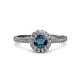 3 - Jolie Signature Blue and White Diamond Floral Halo Engagement Ring 