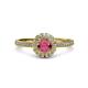 3 - Jolie Signature Rhodolite Garnet and Diamond Floral Halo Engagement Ring 