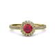 3 - Jolie Signature Ruby and Diamond Floral Halo Engagement Ring 
