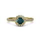 3 - Jolie Signature London Blue Topaz and Diamond Floral Halo Engagement Ring 