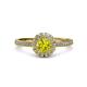 3 - Jolie Signature Yellow and White Diamond Floral Halo Engagement Ring 