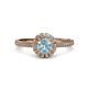 3 - Jolie Signature Aquamarine and Diamond Floral Halo Engagement Ring 
