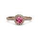3 - Jolie Signature Pink Tourmaline and Diamond Floral Halo Engagement Ring 