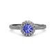 3 - Jolie Signature Tanzanite and Diamond Floral Halo Engagement Ring 