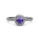 3 - Jolie Signature Iolite and Diamond Floral Halo Engagement Ring 