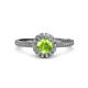 3 - Jolie Signature Peridot and Diamond Floral Halo Engagement Ring 