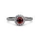 3 - Jolie Signature Red Garnet and Diamond Floral Halo Engagement Ring 