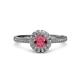 3 - Jolie Signature Rhodolite Garnet and Diamond Floral Halo Engagement Ring 
