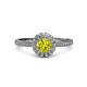 3 - Jolie Signature Yellow and White Diamond Floral Halo Engagement Ring 