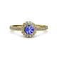 3 - Jolie Signature Tanzanite and Diamond Floral Halo Engagement Ring 