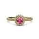 3 - Jolie Signature Pink Tourmaline and Diamond Floral Halo Engagement Ring 