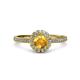 3 - Jolie Signature Citrine and Diamond Floral Halo Engagement Ring 