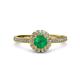 3 - Jolie Signature Emerald and Diamond Floral Halo Engagement Ring 