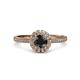 3 - Jolie Signature Black and White Diamond Floral Halo Engagement Ring 