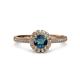 3 - Jolie Signature Blue and White Diamond Floral Halo Engagement Ring 