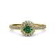 3 - Jolie Signature Diamond and Lab Created Alexandrite Floral Halo Engagement Ring 