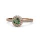 1 - Jolie Signature Diamond and Lab Created Alexandrite Floral Halo Engagement Ring 