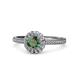 1 - Jolie Signature Diamond and Lab Created Alexandrite Floral Halo Engagement Ring 