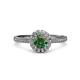 3 - Jolie Signature Diamond and Lab Created Alexandrite Floral Halo Engagement Ring 