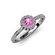4 - Jolie Signature Lab Created Pink Sapphire and Diamond Floral Halo Engagement Ring 