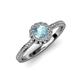 4 - Jolie Signature Aquamarine and Diamond Floral Halo Engagement Ring 