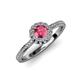 4 - Jolie Signature Pink Tourmaline and Diamond Floral Halo Engagement Ring 